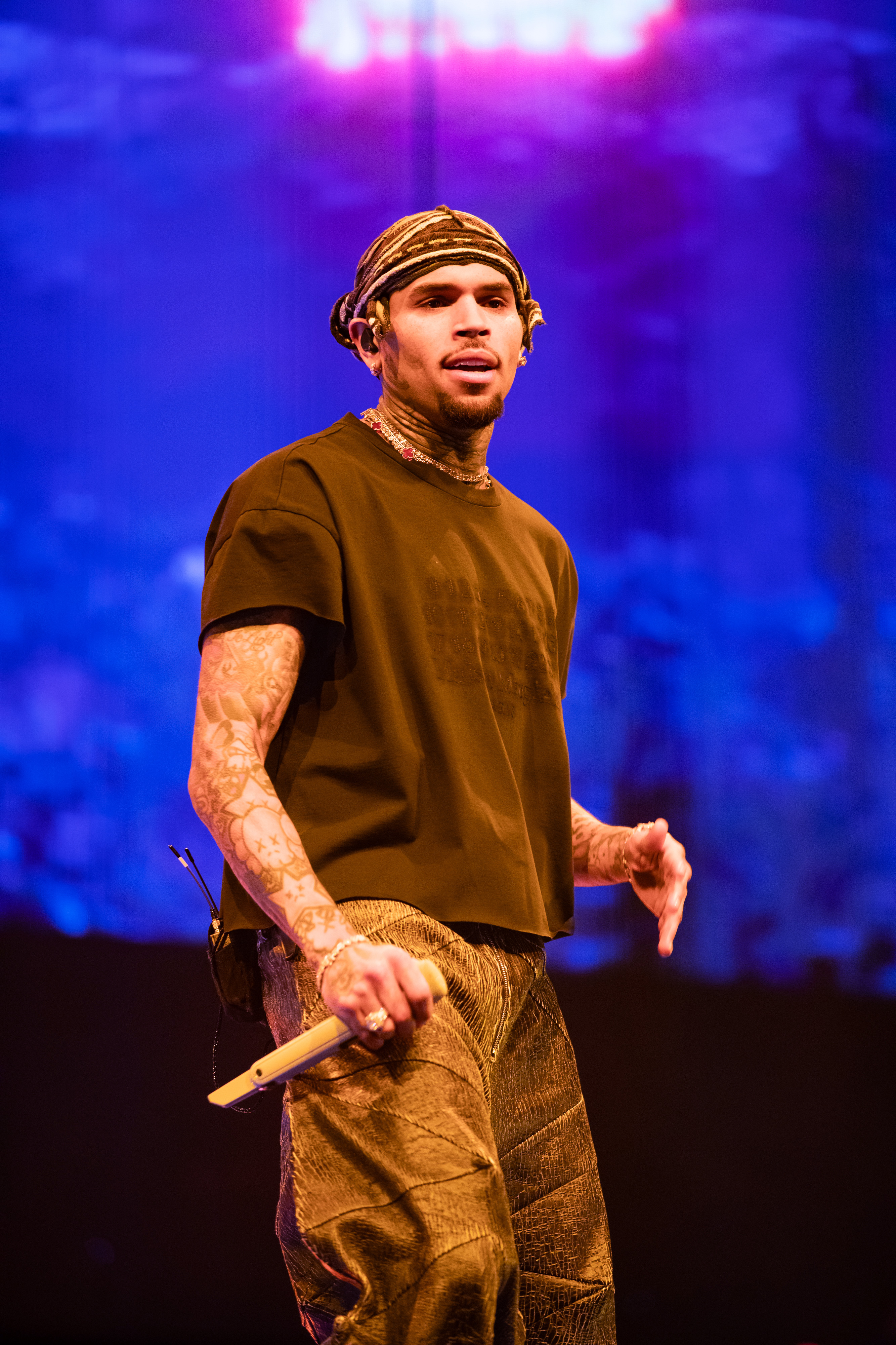 Chris Brown performing in August 2024.