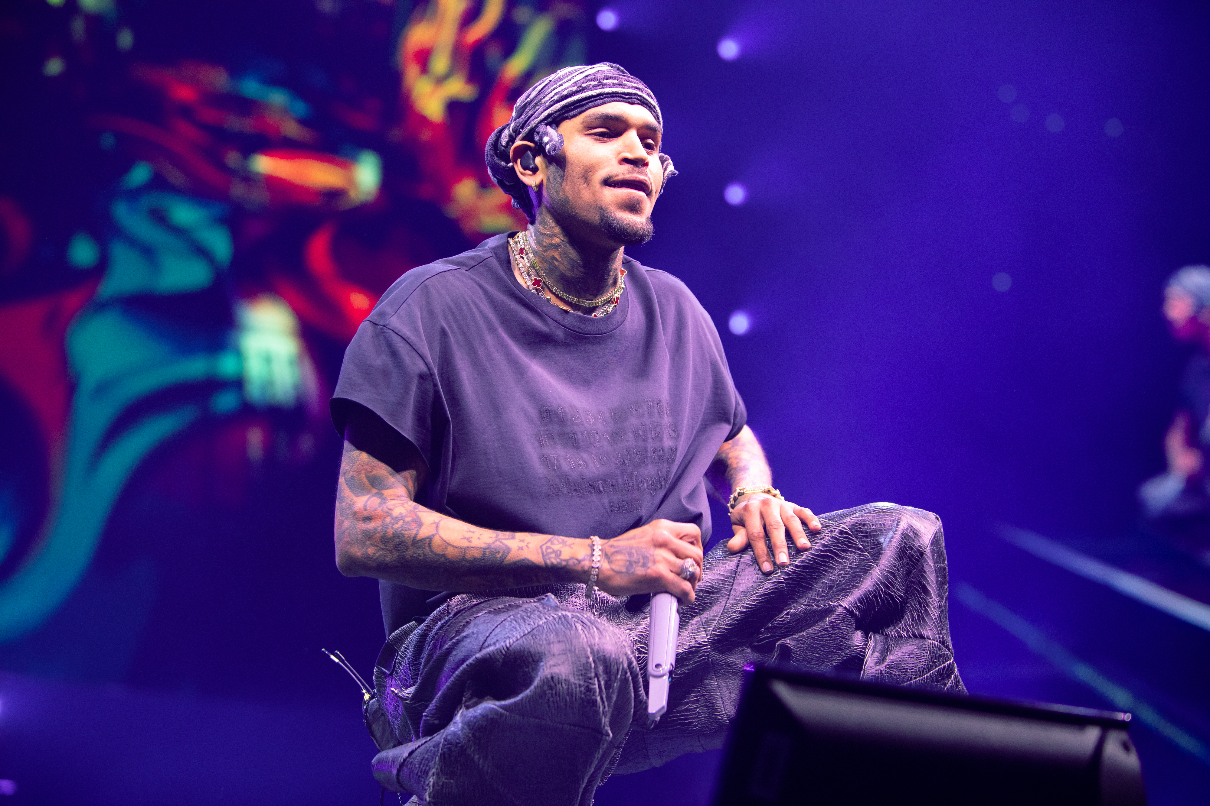 Chris Brown performing in August 2024.