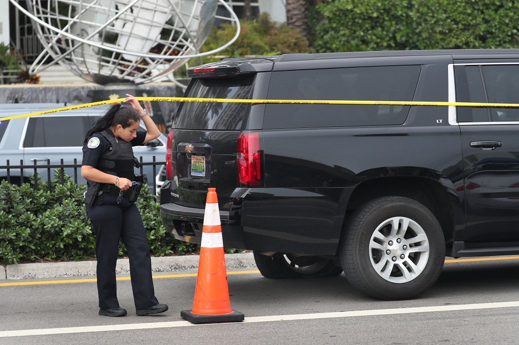 Police near NBA YoungBoy's vehicle