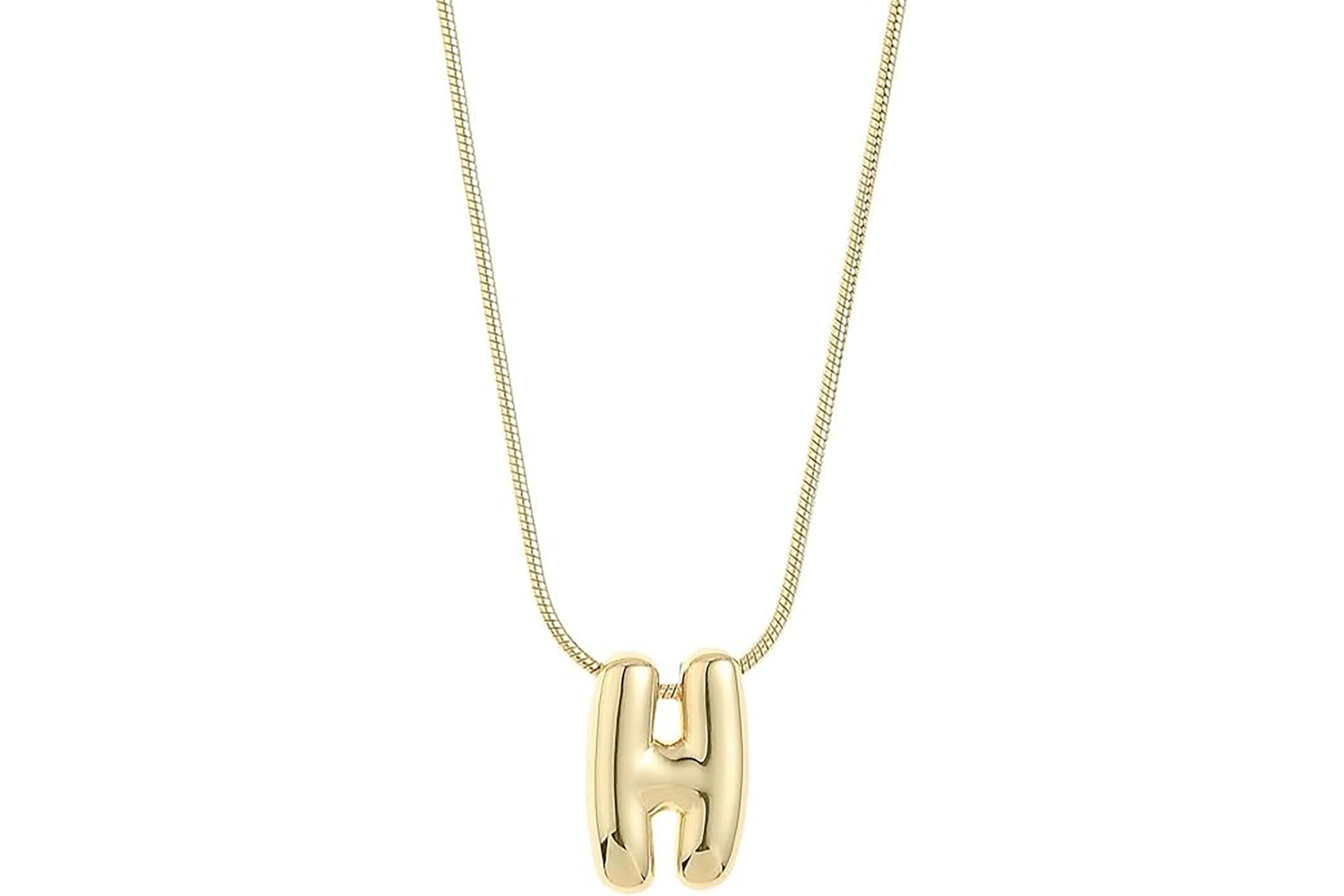 A gold H necklace 