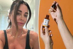 Kyle Richards with an inset of TruSkin serum