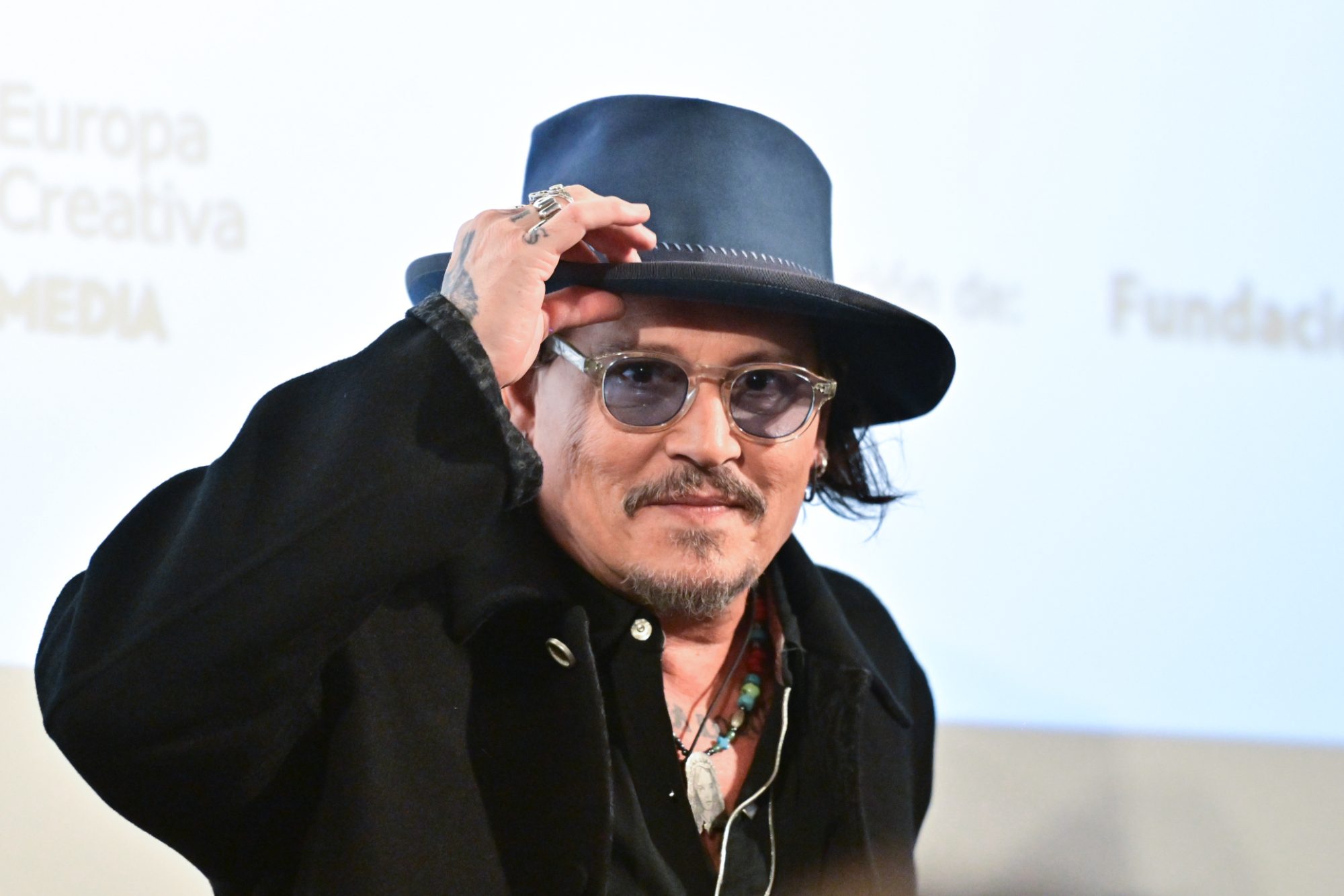 Johnny Depp attends the press conference of 'Modi, Three days on the Wing of Madness'