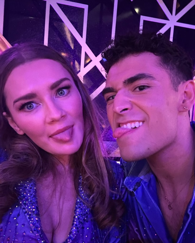 Anna Delvey and Ezra Sosa posing together in a selfie on "Dancing With the Stars.