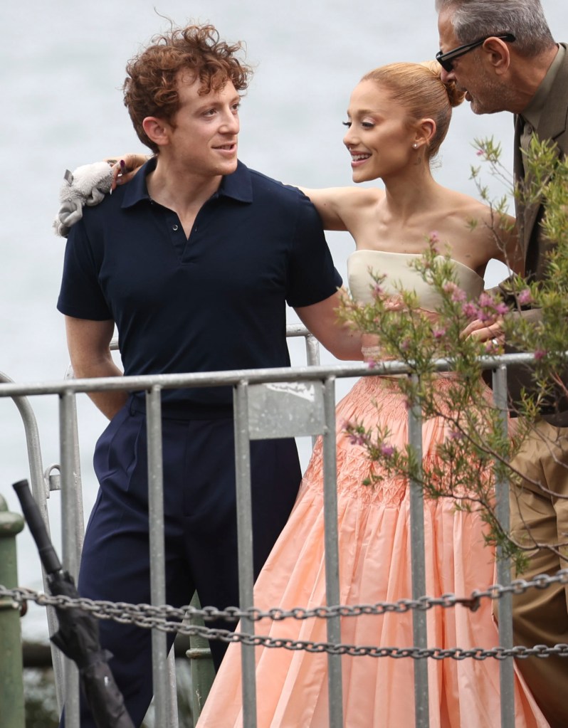 Ariana Grande and boyfriend Ethan Slater cozy up after the "Wicked" photocall in Sydney.