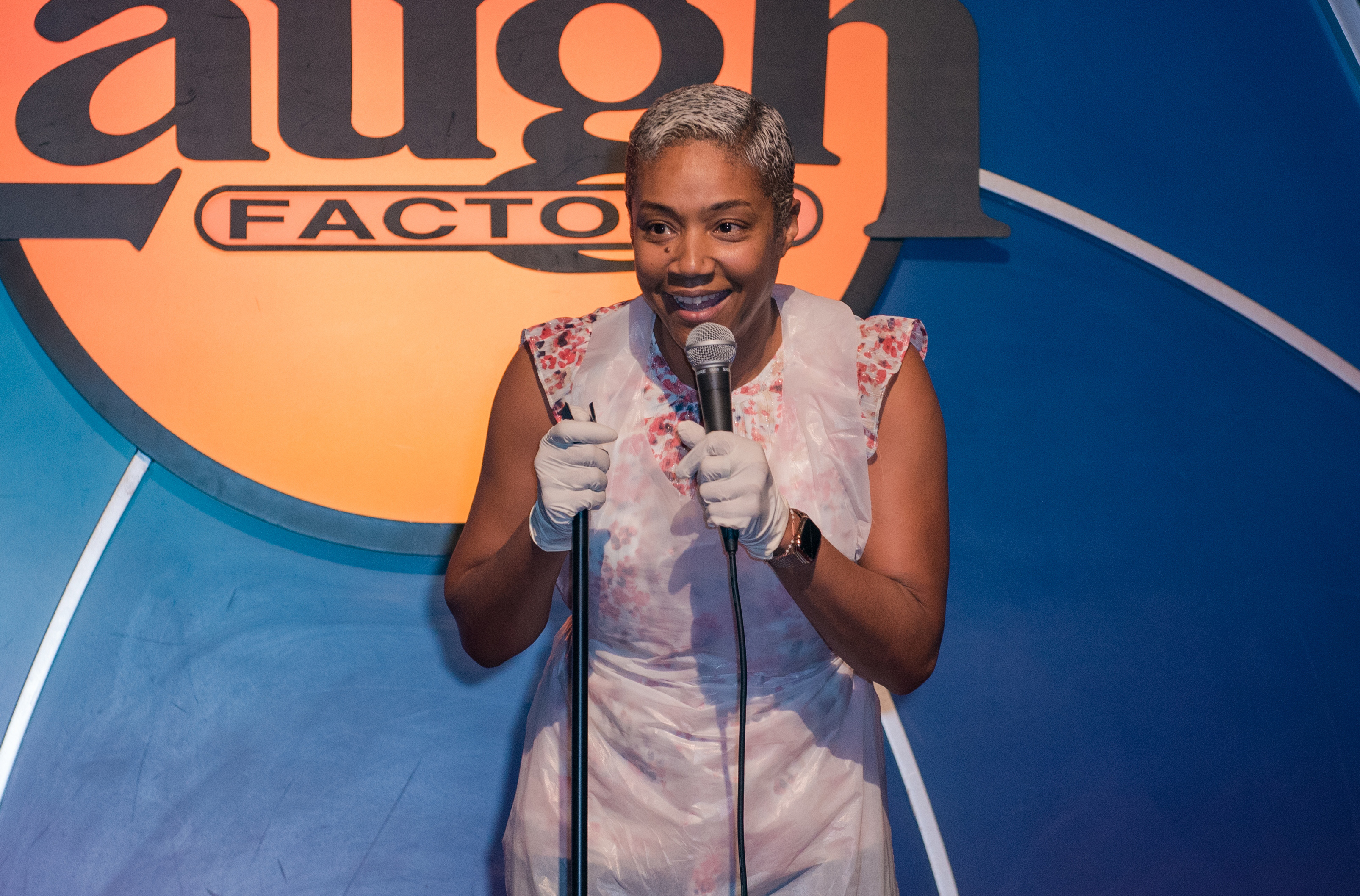 Tiffany Haddish performing at the Laugh Factory in November 2023