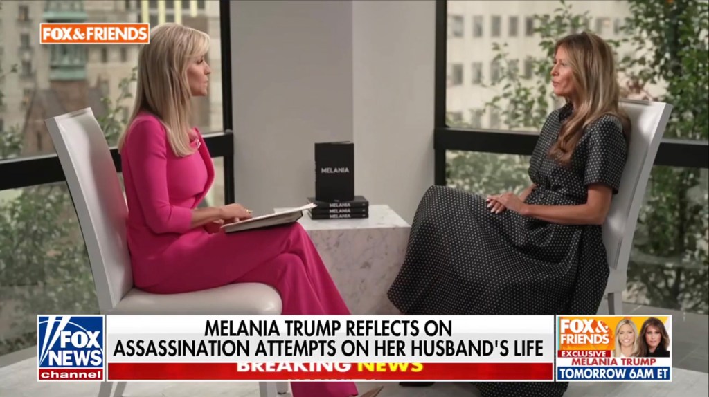 Melania Trump during her Fox interview in September. 