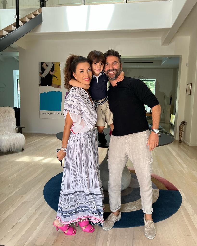 Eva Longoria with her husband and son.