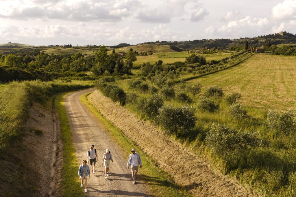 The Tuscan landscape as seen from Rakxa Wellness Castelfalfi.