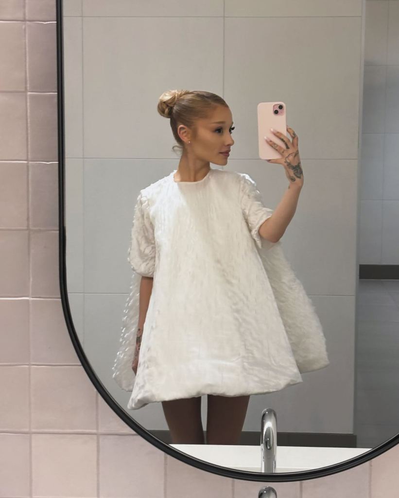 Ariana Grande looks lovely in white.