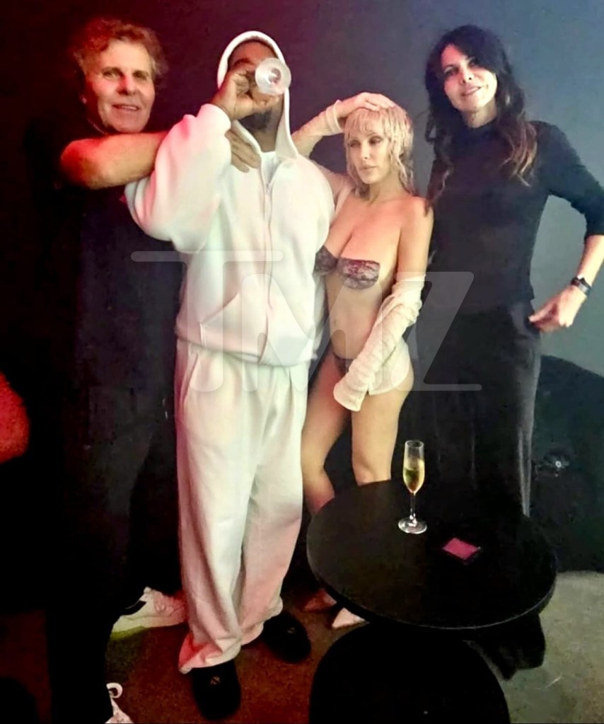 Bianca Censori and Kanye West at a private party in Tokyo with friends on Oct. 30. 