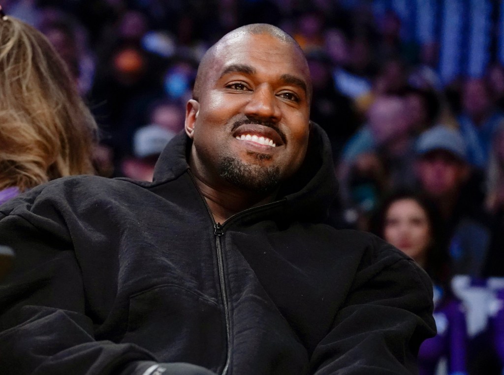 Kanye West at March 2022 NBA game