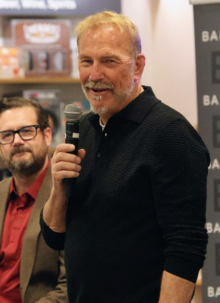 Kevin Costner talks about his new photography book "The Great Horizon" at Barnes and Noble in Los Angeles.