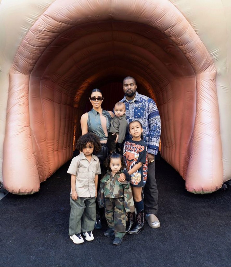 Kim Kardashian, Kanye West and kids via Instagram