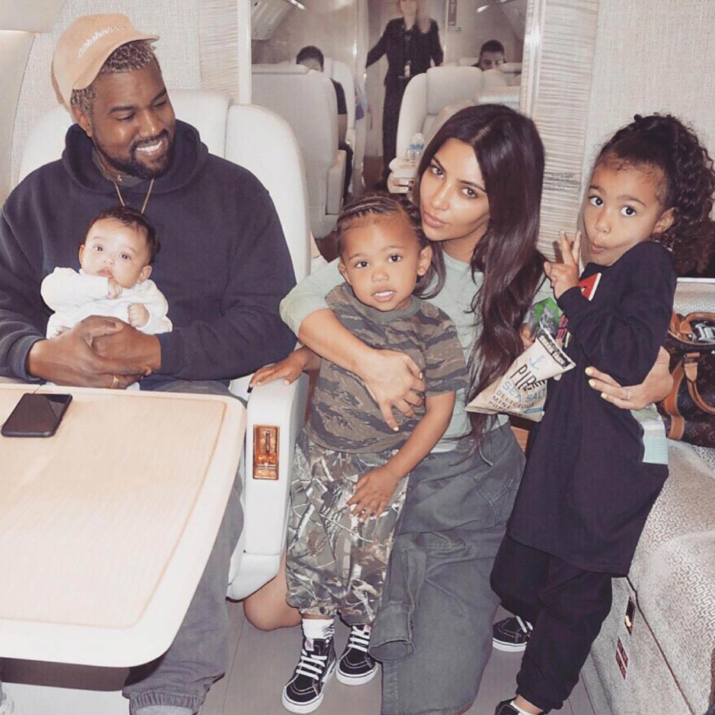 Kanye West, Kim Kardashian and kids via Instagram