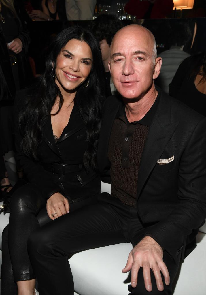 Lauren Sánchez and Jeff Bezos at the Tom Ford AW20 Show in 2020.