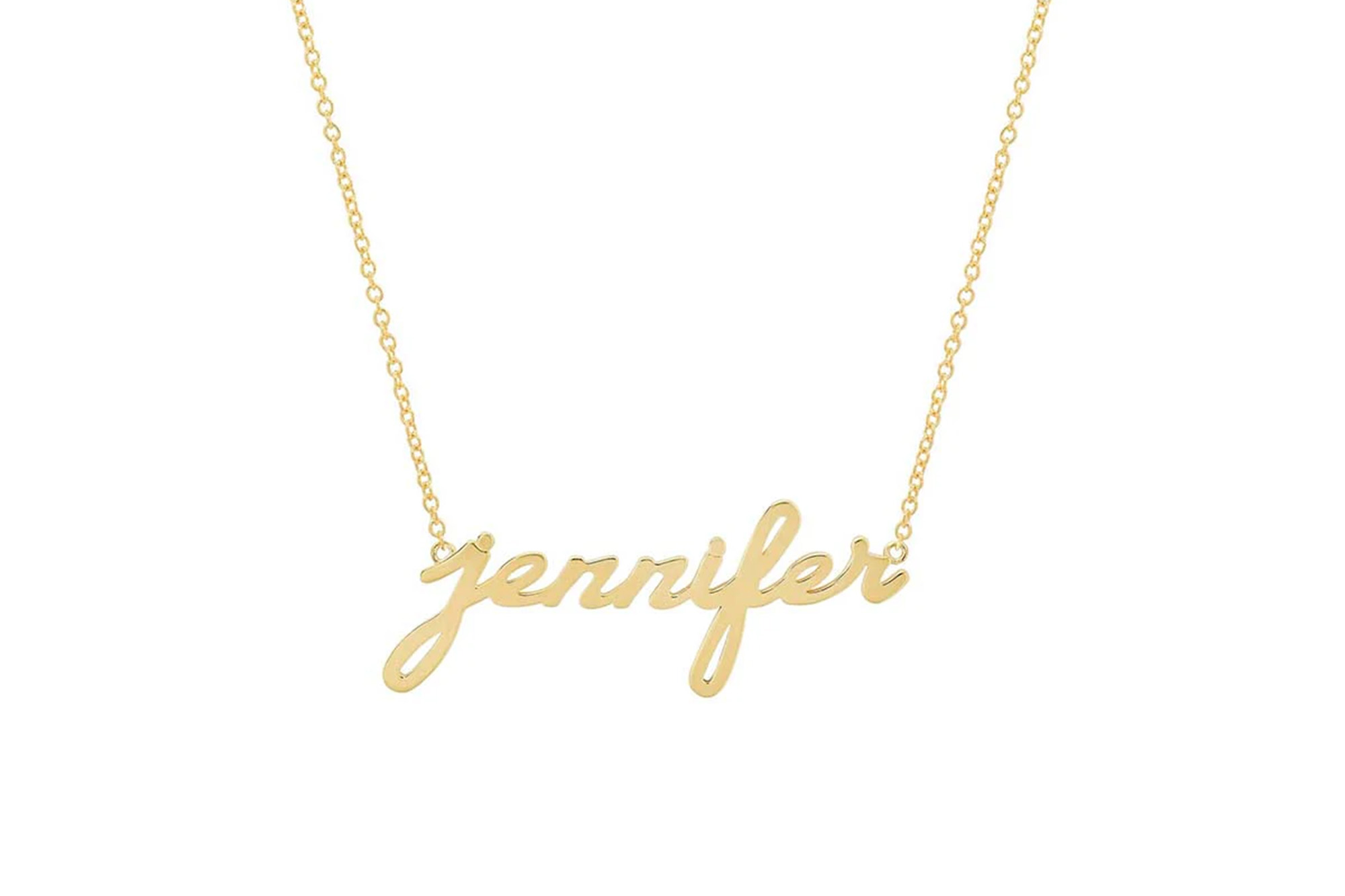 A "Jennifer" nameplate necklace