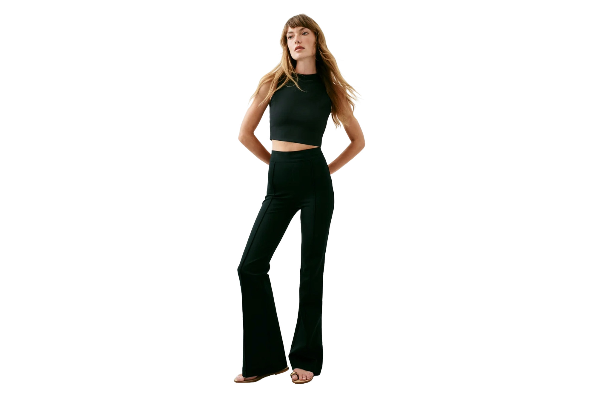 A model in Spanx ponte pants