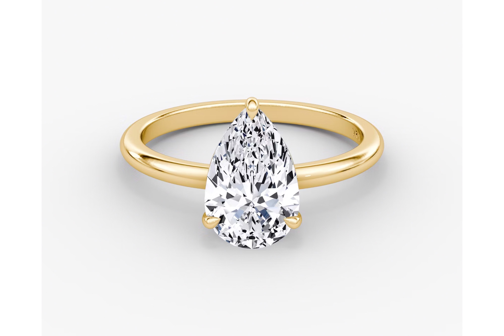 A pear-shaped engagement ring 