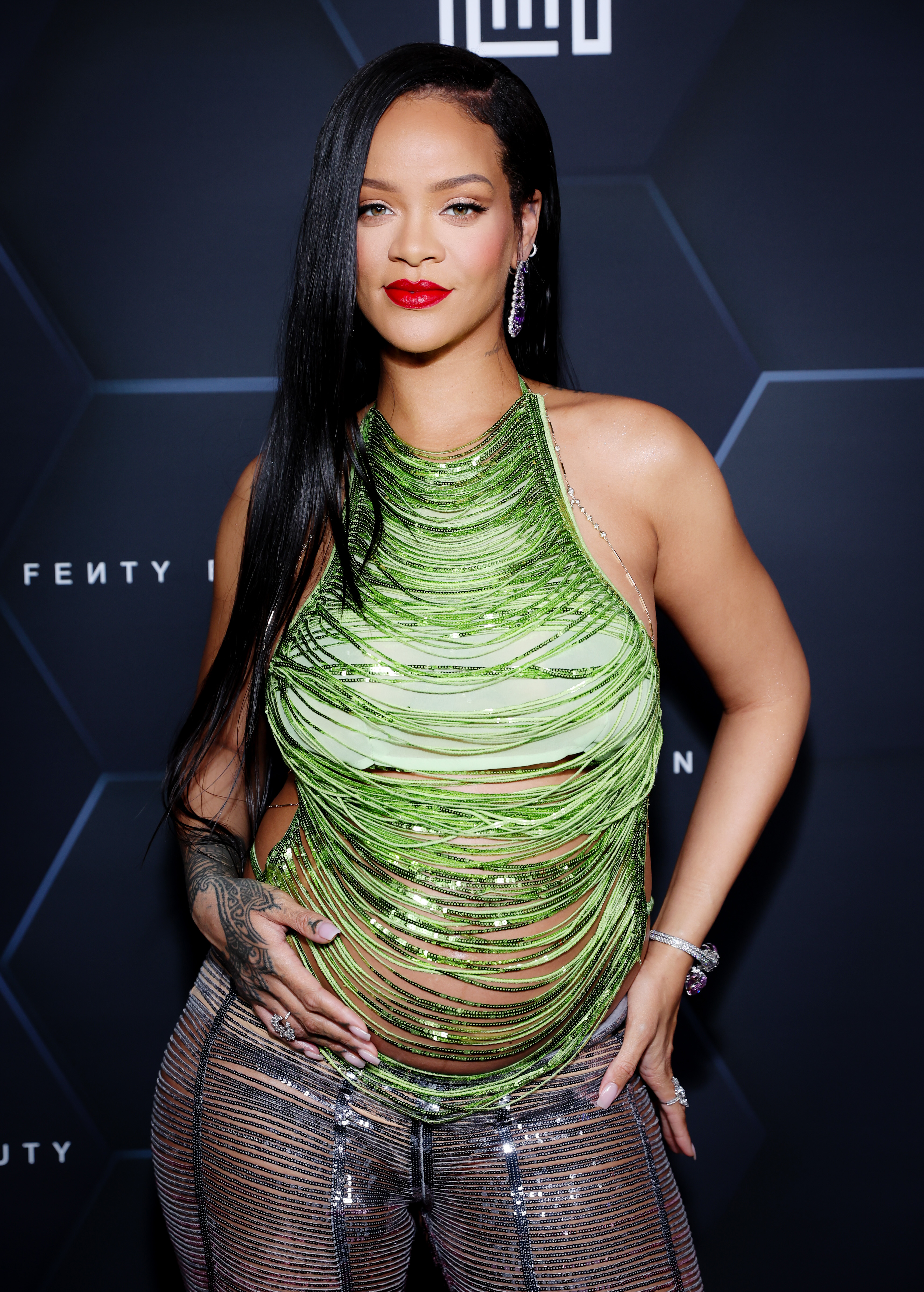 Rihanna at a Fenty Beauty & Fenty Skin event in 2022.