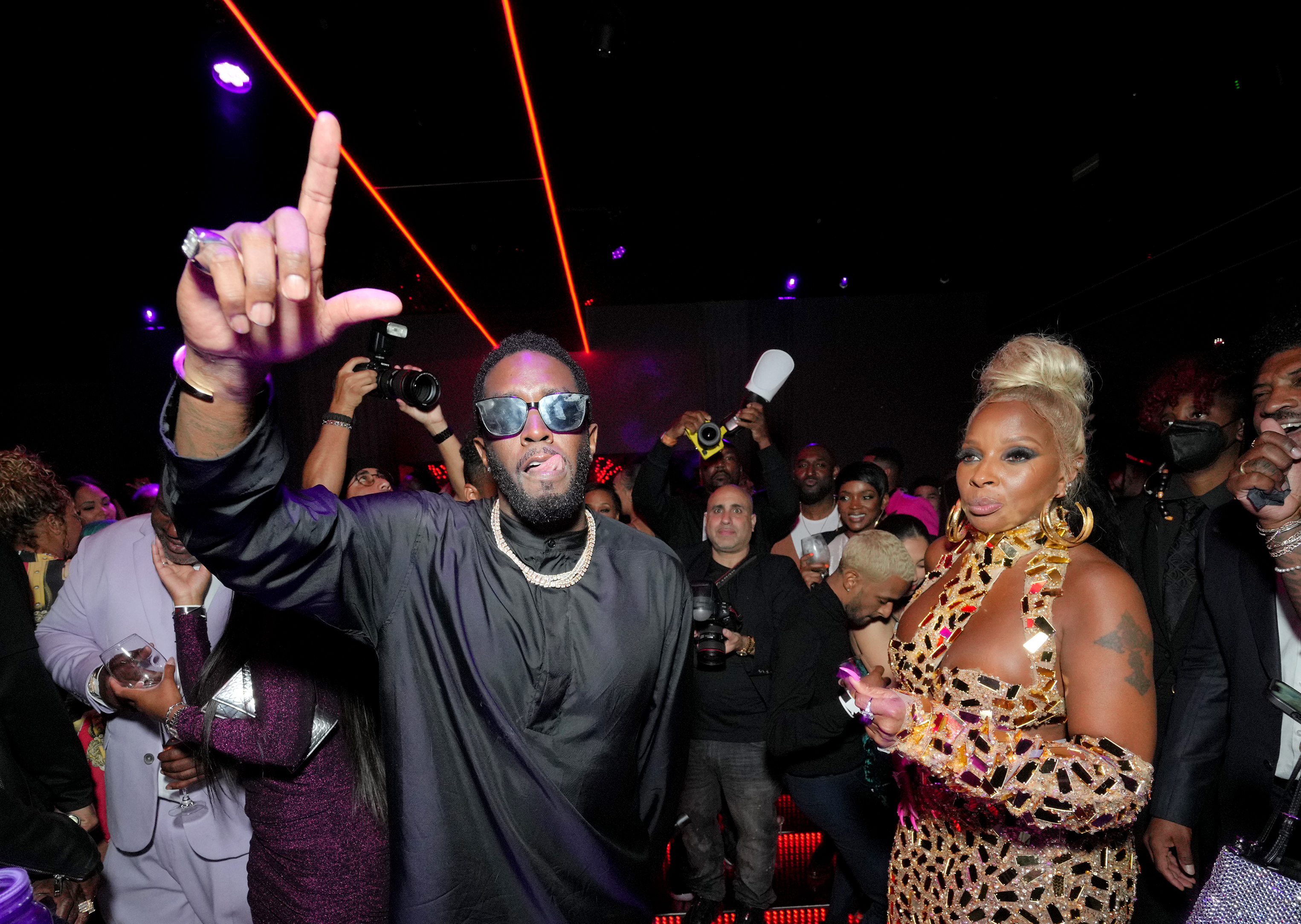 Sean Combs and Mary J. Blige at a party in 2022.