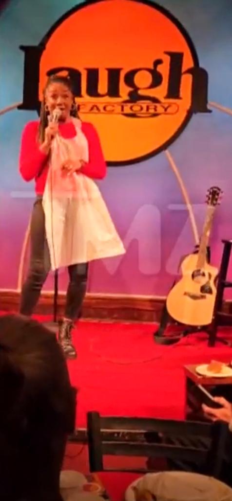 Tiffany Haddish performing at the Laugh Factory in November 2024