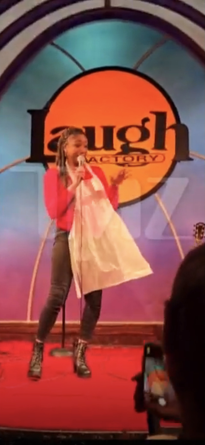 Tiffany Haddish performing at the Laugh Factory in November 2024