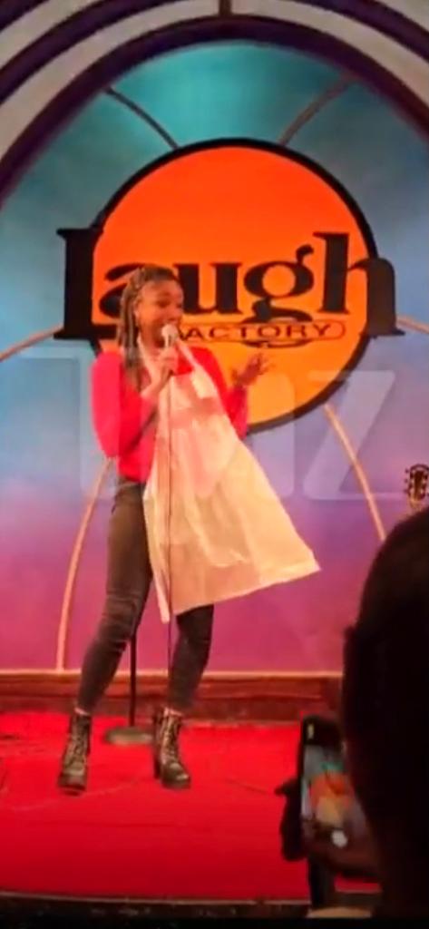 Tiffany Haddish performing at the Laugh Factory in November 2024