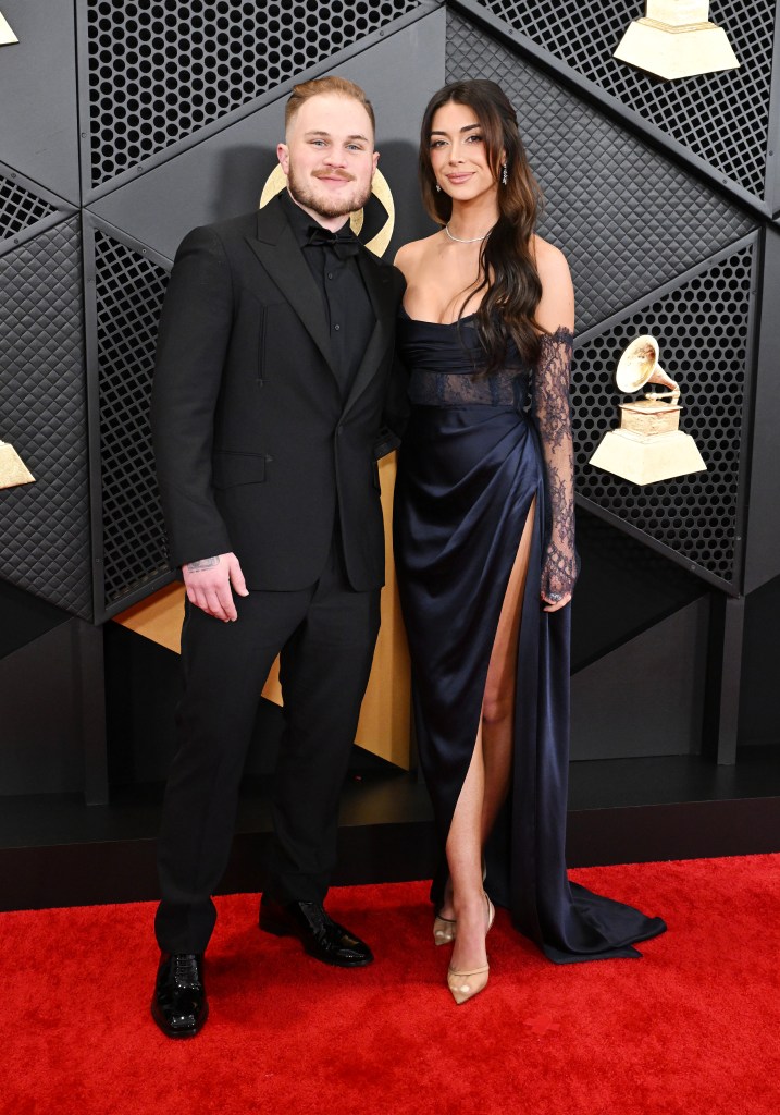 Zach Bryan and Bri LaPaglia aka 'Brianna Chickenfry' at the 66th Annual GRAMMY Awards held at Crypto.com Arena on February 4, 2024 in Los Angeles, Calif.