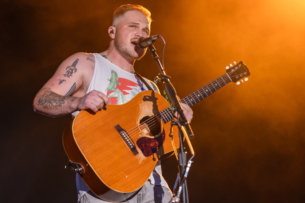 Zach Bryan performs during the Windy City Smokeout at the United Center on July 13, 2023 in Chicago, Illinois. 