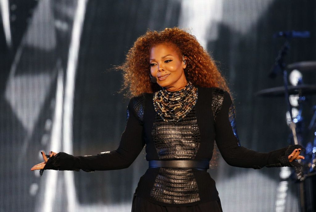 Janet Jackson performs during the Dubai World Cup horse racing event at the Meydan racecourse in the United Arab Emirate of Dubai.