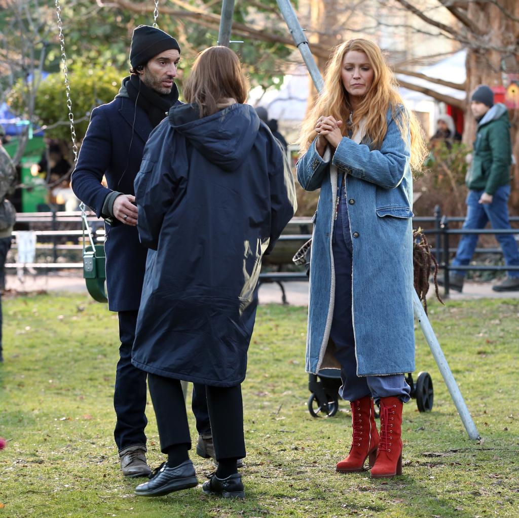 Blake Lively and Justin Baldoni films "It Ends With Us" in January 2024 in New Jersey