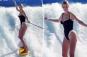 Ivanka Trump shows off her figure in plunging black swimsuit while surfing on family vacation