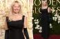 Pamela Anderson styles herself in classic black gown for the Golden Globes