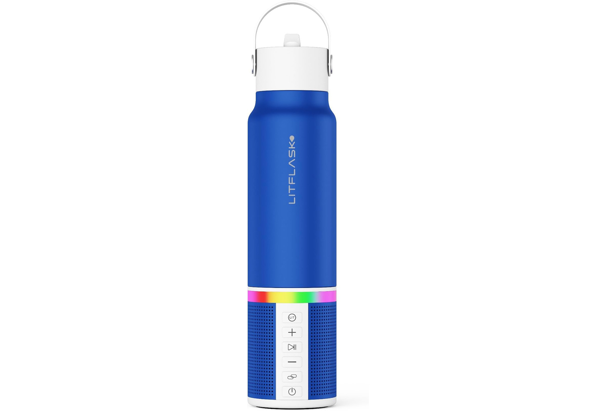 A water bottle with a built in speaker