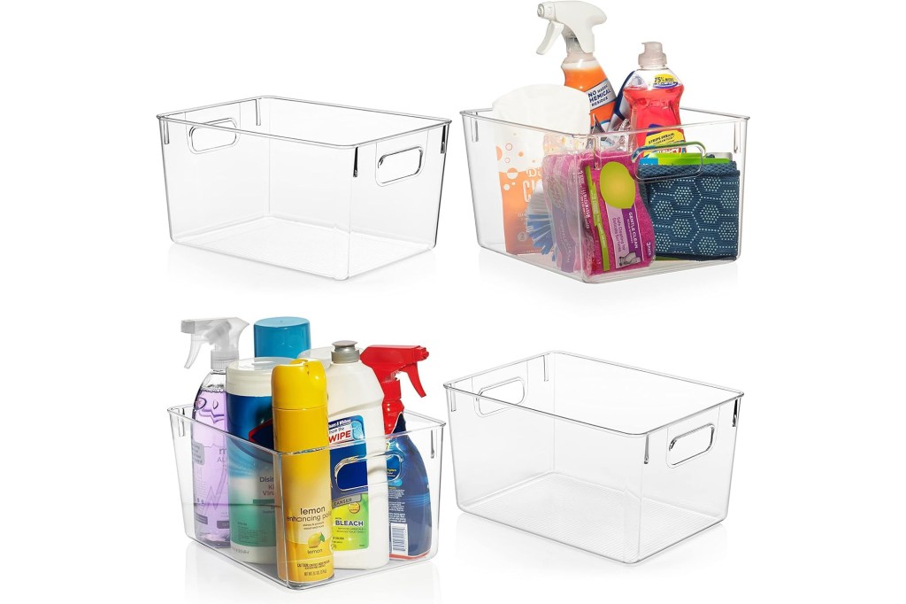 clear storage bins