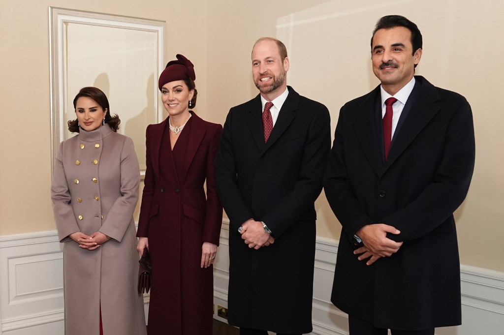 Emir of Qatar Sheikh Tamim bin Hamad Al Thani and his wife Sheikha Jawaher with Kate Middleton and Prince william