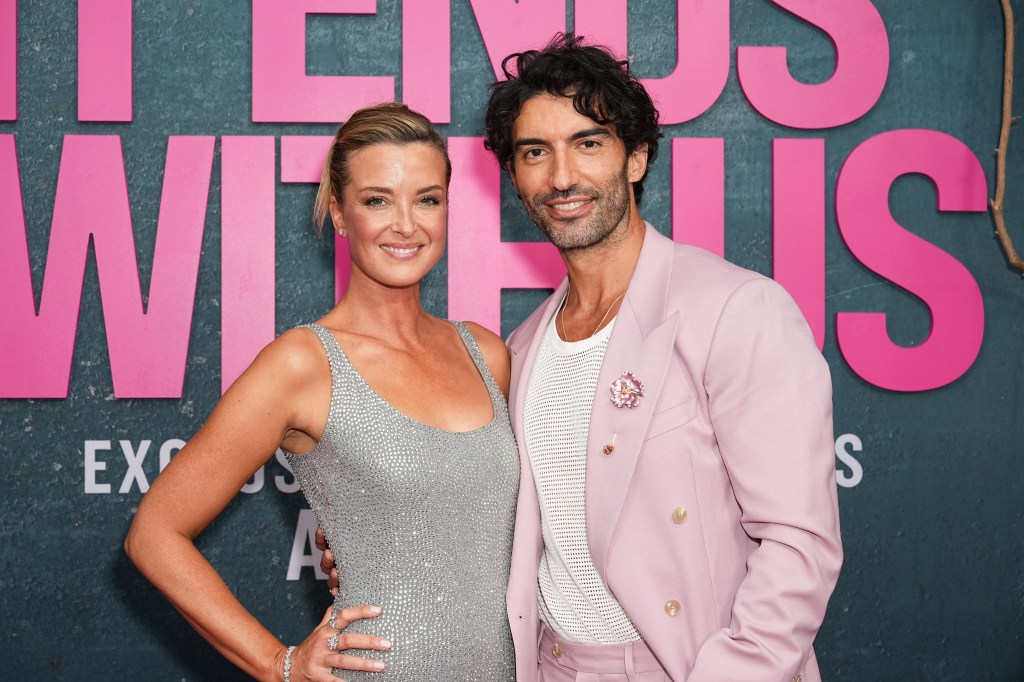 Justin Baldoni and Emily Baldoni at August 2024 "It Ends With Us" premiere