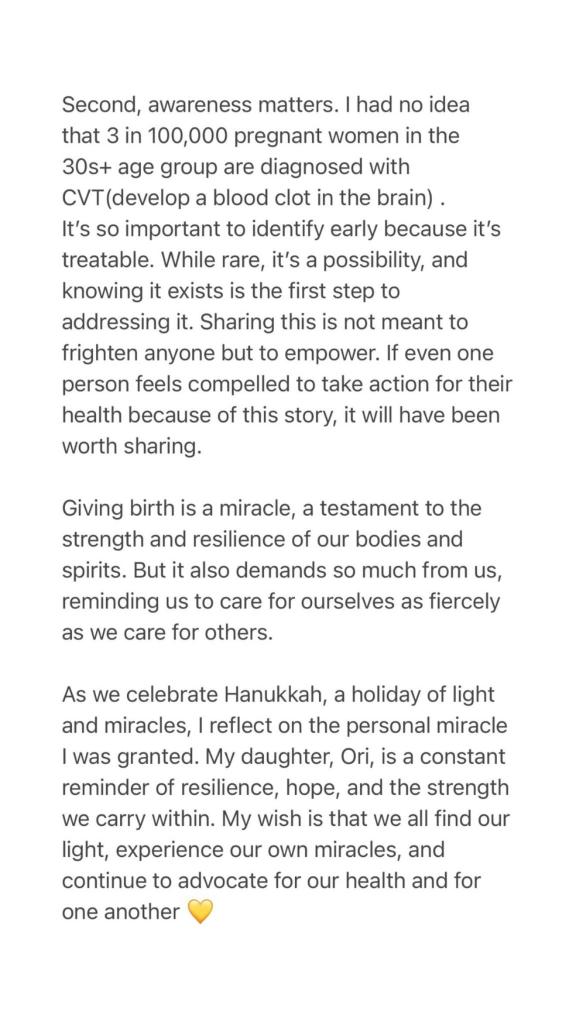 Gal Gadot Instagram statement on her health