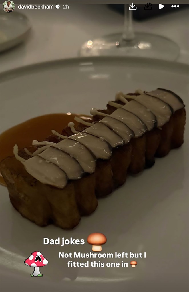 A dish from David and Victoria Beckham's date night at Eleven Madison Park posted on Instagram Dec. 17. 