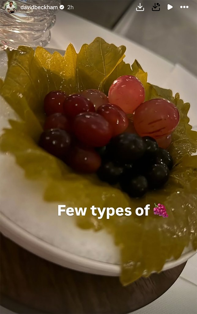 A dish from David and Victoria Beckham's date night at Eleven Madison Park posted on Instagram Dec. 17. 