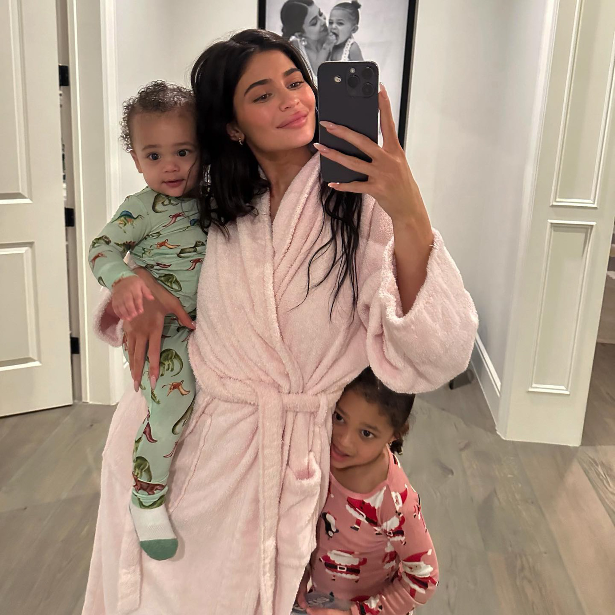 Kylie Jenner and her two kids.