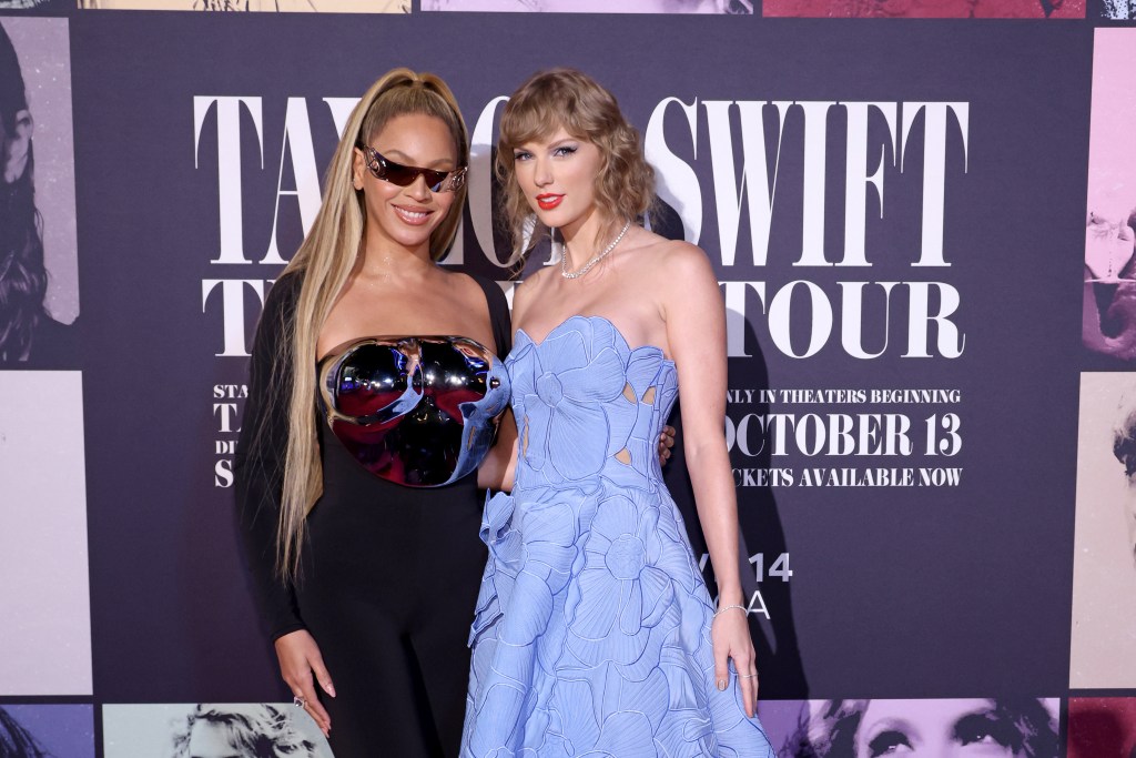 Beyoncé and Taylor Swift in 2023. 