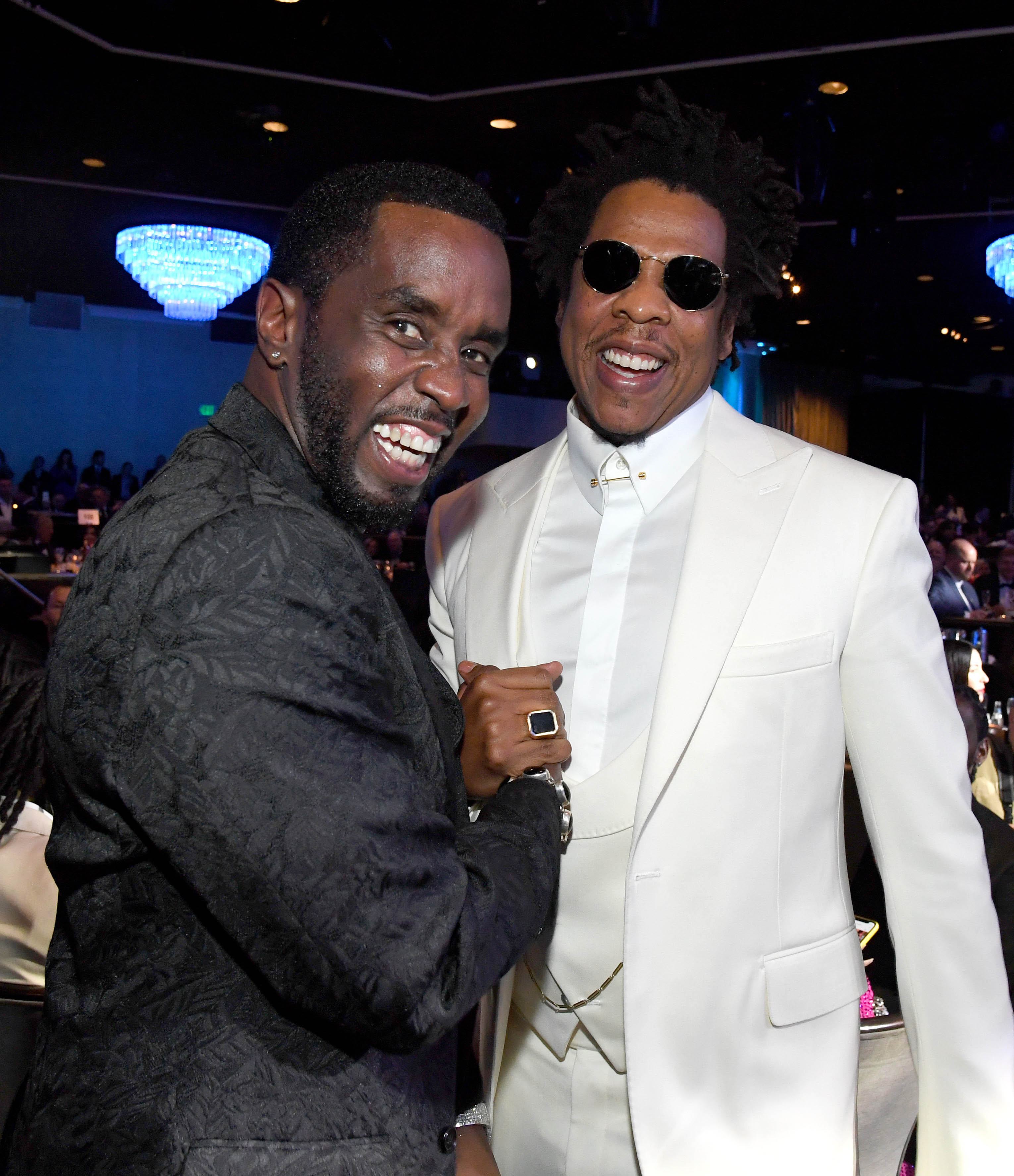 Sean Combs and Jay-Z at the 2020 Pre-GRAMMY Gala.