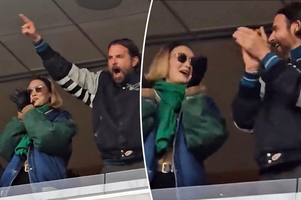 Bradley Cooper and girlfriend Gigi Hadid cheer on Philadelphia Eagles in his hometown