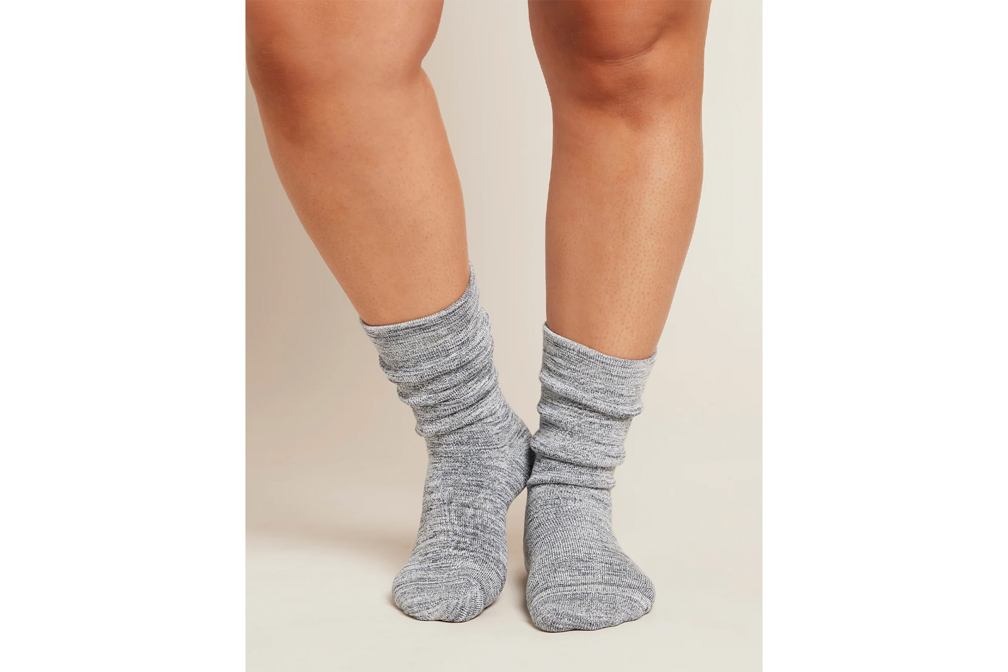 a model in chunky socks