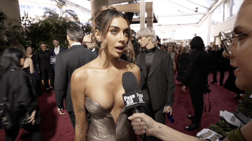 Brianna Chickenfry speaking to Page Six at the Golden Globes