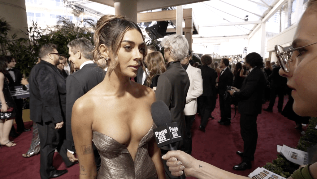 Brianna Chickenfry speaking to Page Six at the Golden Globes