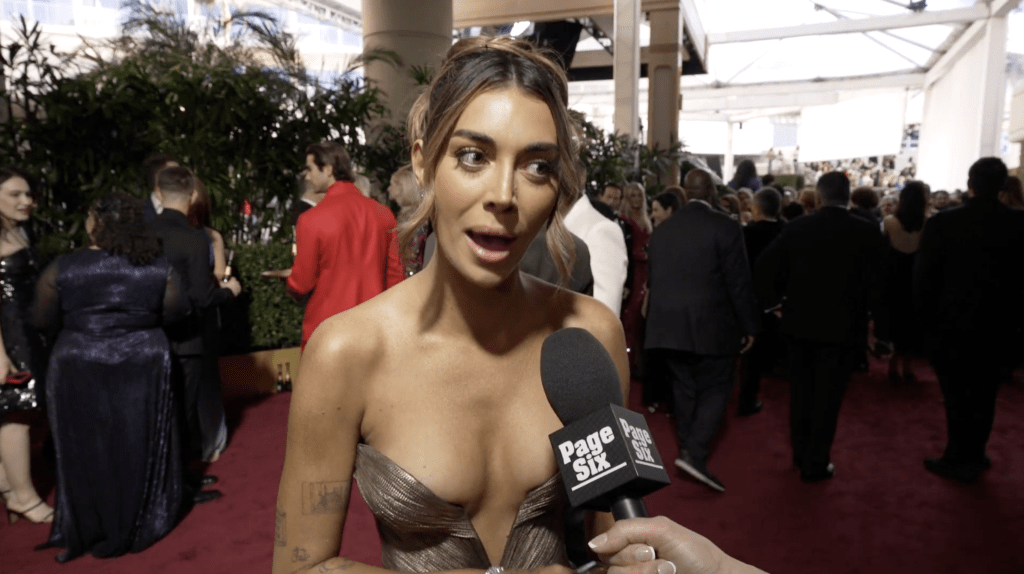 Brianna Chickenfry speaking to Page Six at the Golden Globes