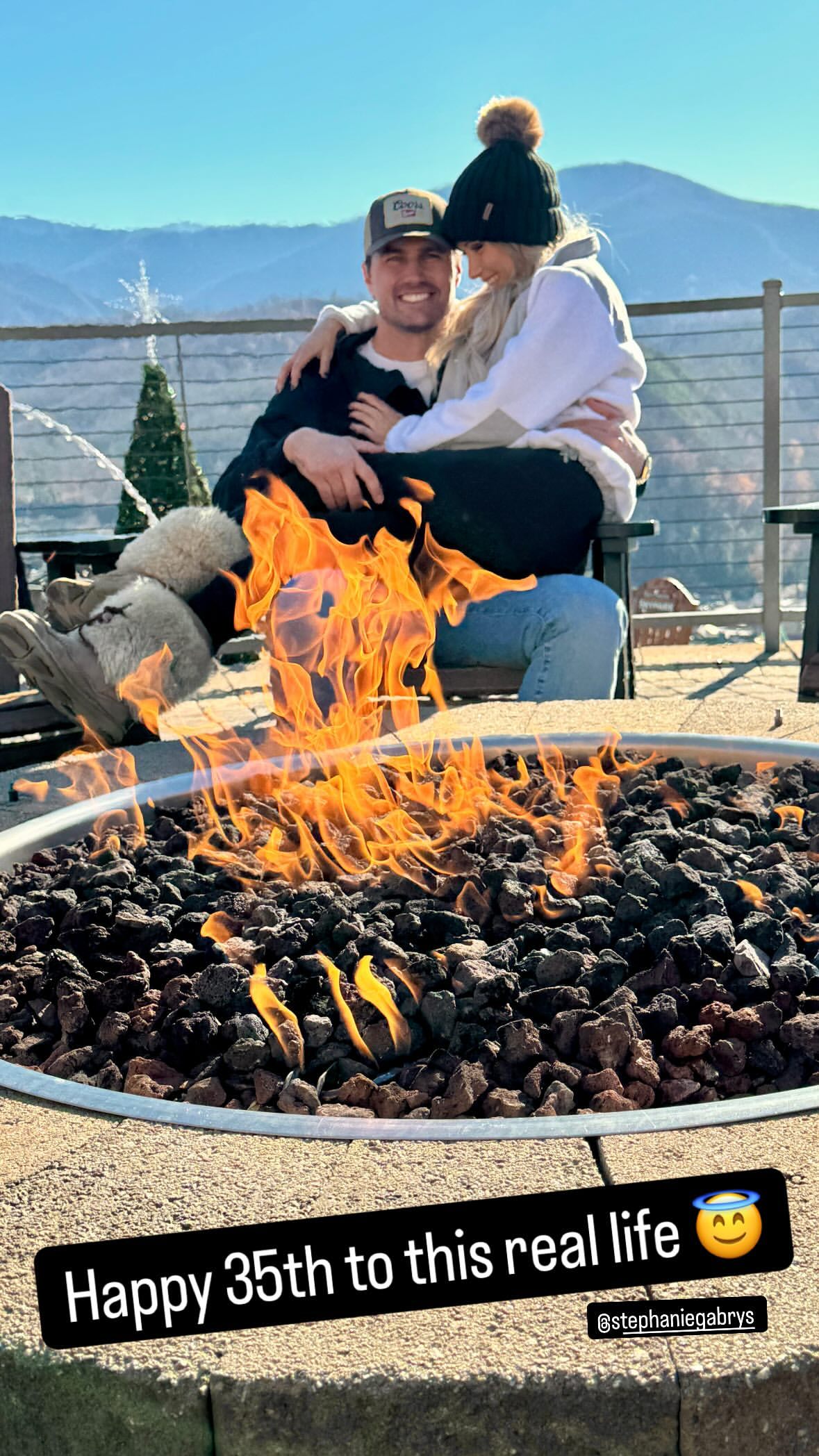 Josh Hall sitting with girlfriend Stephanie Gabrys