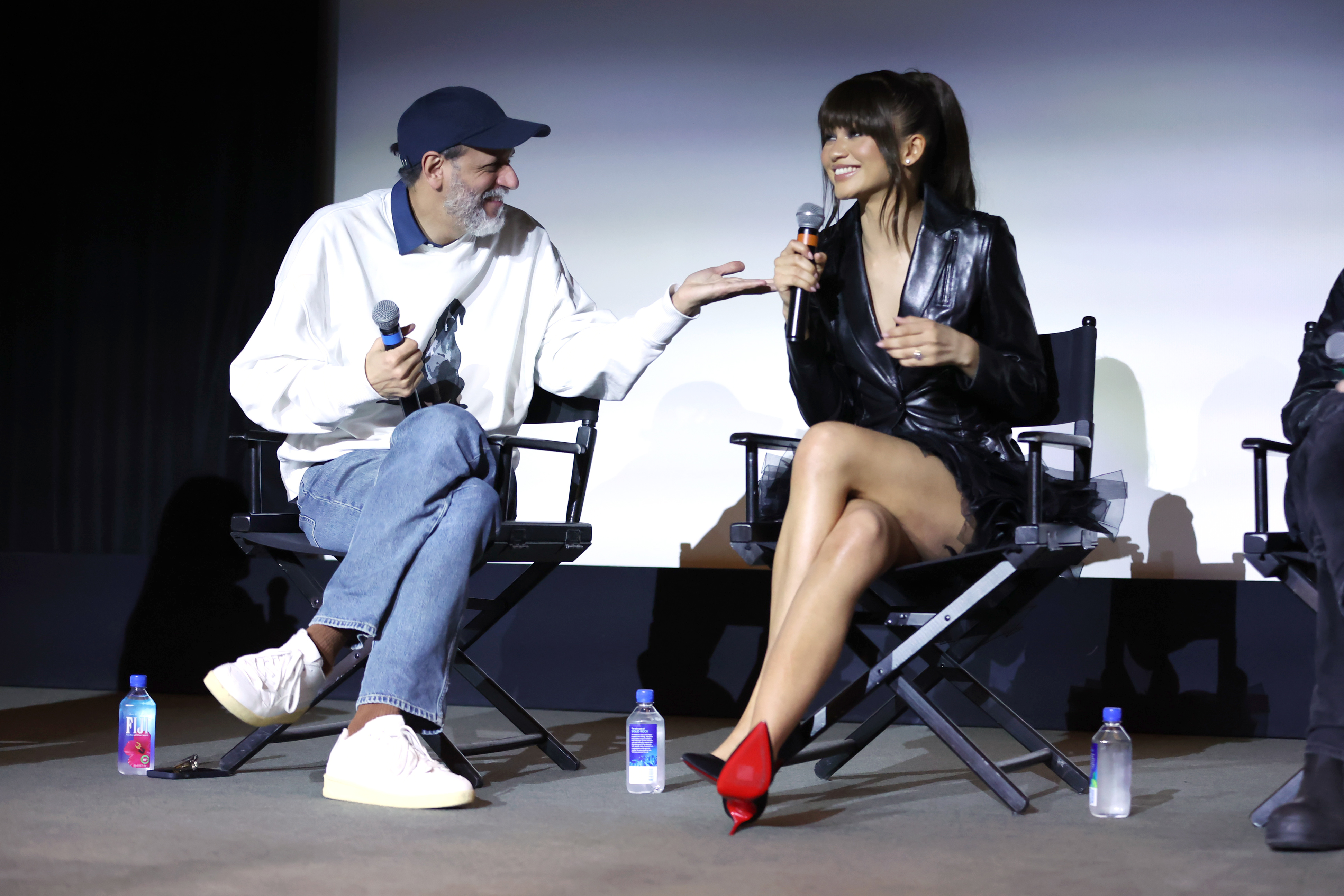 Luca Guadagnino and Zendaya at a screening of "Challengers" in January 2025.